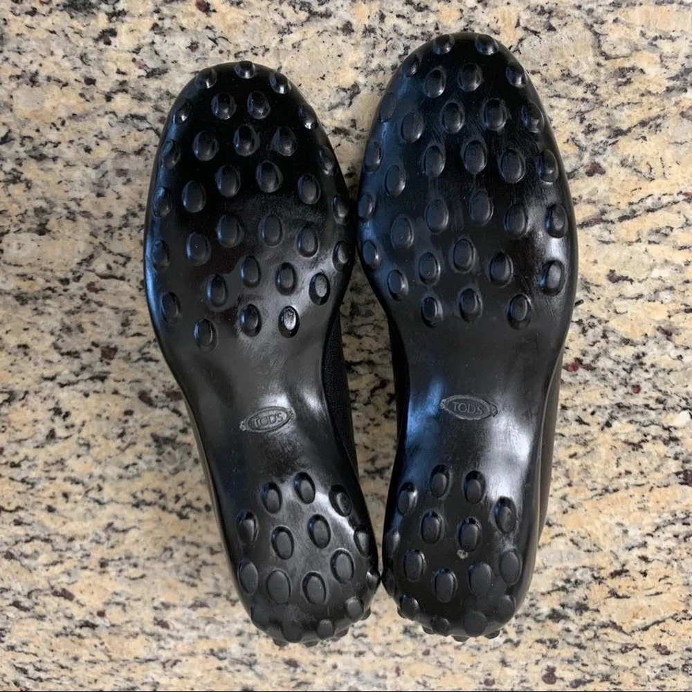 Tod's Leather & Suede Lace Up Bowling Sneakers in Black Size 38 - Picture 7 of 13